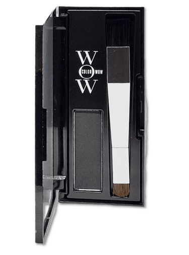Opened Container Of Colorwow. Black powder touchup and application brush